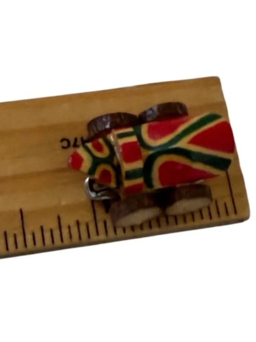 Japanese Kiji Guruma Folk Art Bolo Tie Pin Set Wood Pheasant Cart Box Paperwork